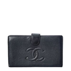 Chanel Black Caviar Leather Cc Wallet (Authentic Pre-Owned)